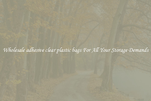 Wholesale adhesive clear plastic bags For All Your Storage Demands