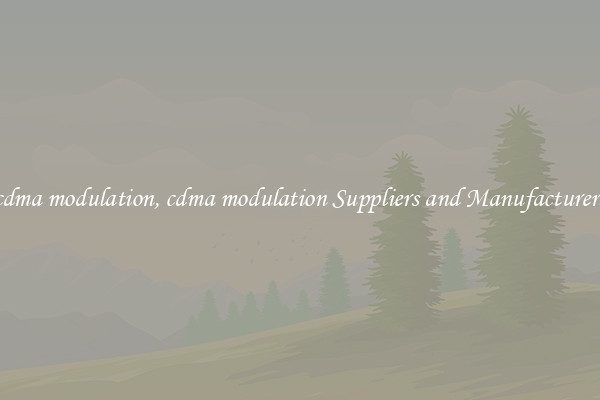 cdma modulation, cdma modulation Suppliers and Manufacturers