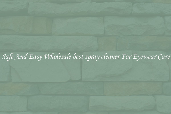 Safe And Easy Wholesale best spray cleaner For Eyewear Care