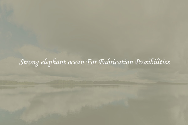 Strong elephant ocean For Fabrication Possibilities
