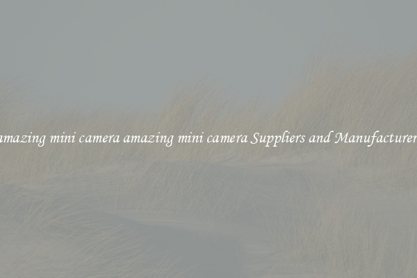 amazing mini camera amazing mini camera Suppliers and Manufacturers