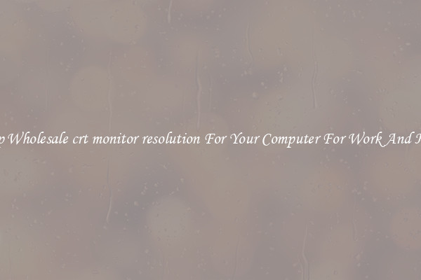 Crisp Wholesale crt monitor resolution For Your Computer For Work And Home
