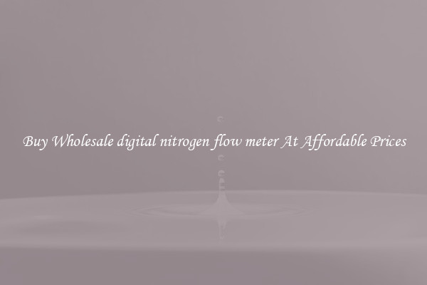 Buy Wholesale digital nitrogen flow meter At Affordable Prices