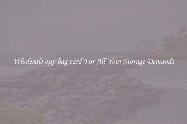Wholesale opp bag card For All Your Storage Demands
